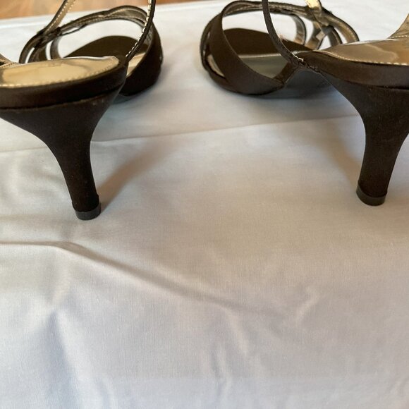 DRESSY BLACK SANDALS With Rhinestones 9.5 M - Picture 6 of 6